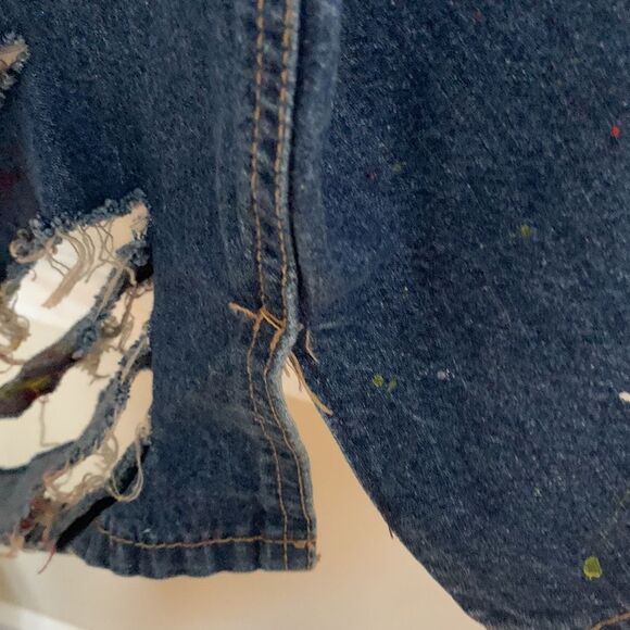 Vintage Calvin Klein denim distressed dress size medium - Picture 9 of 10